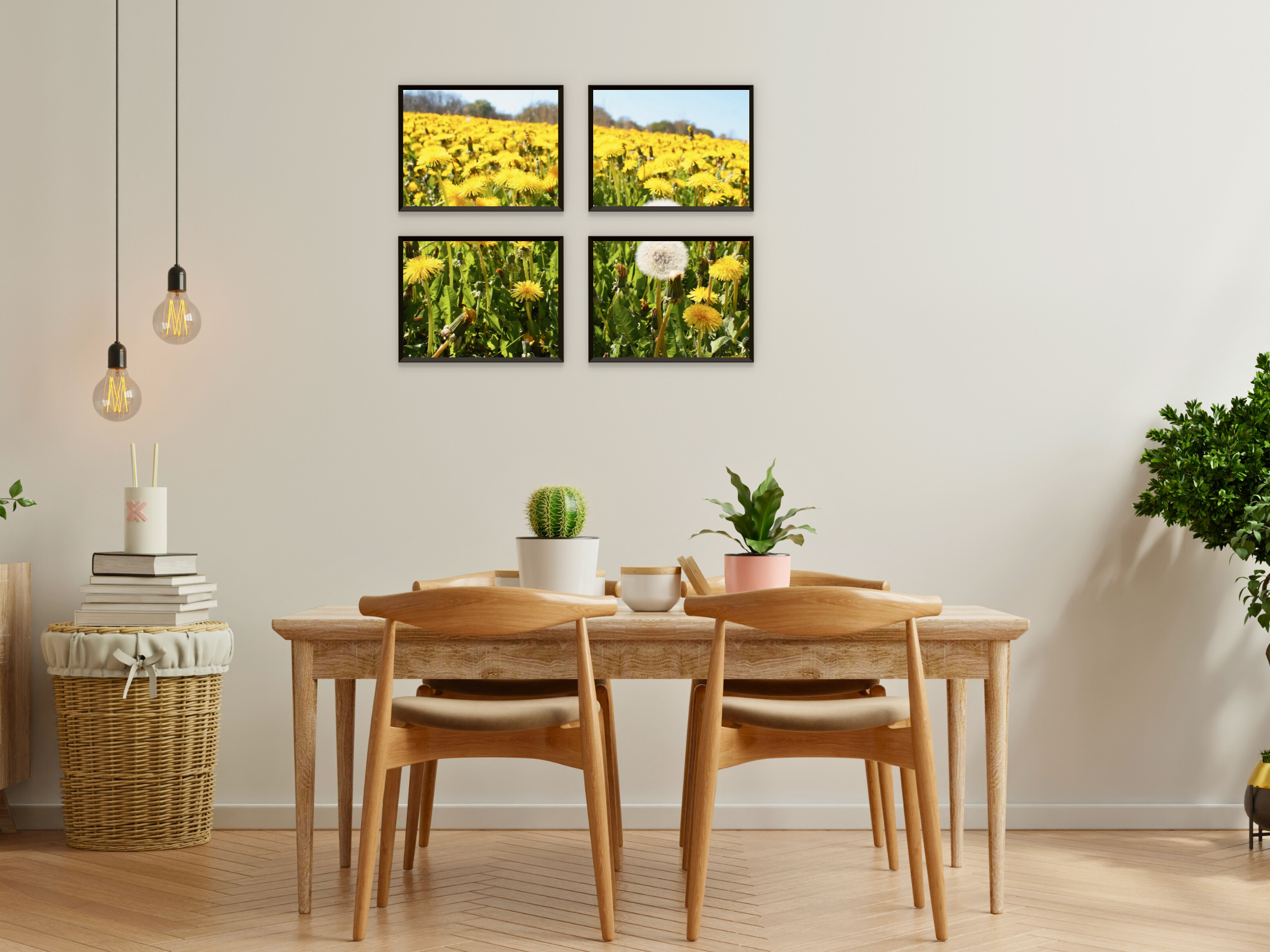Winter flower meadow split photography (bundle)
