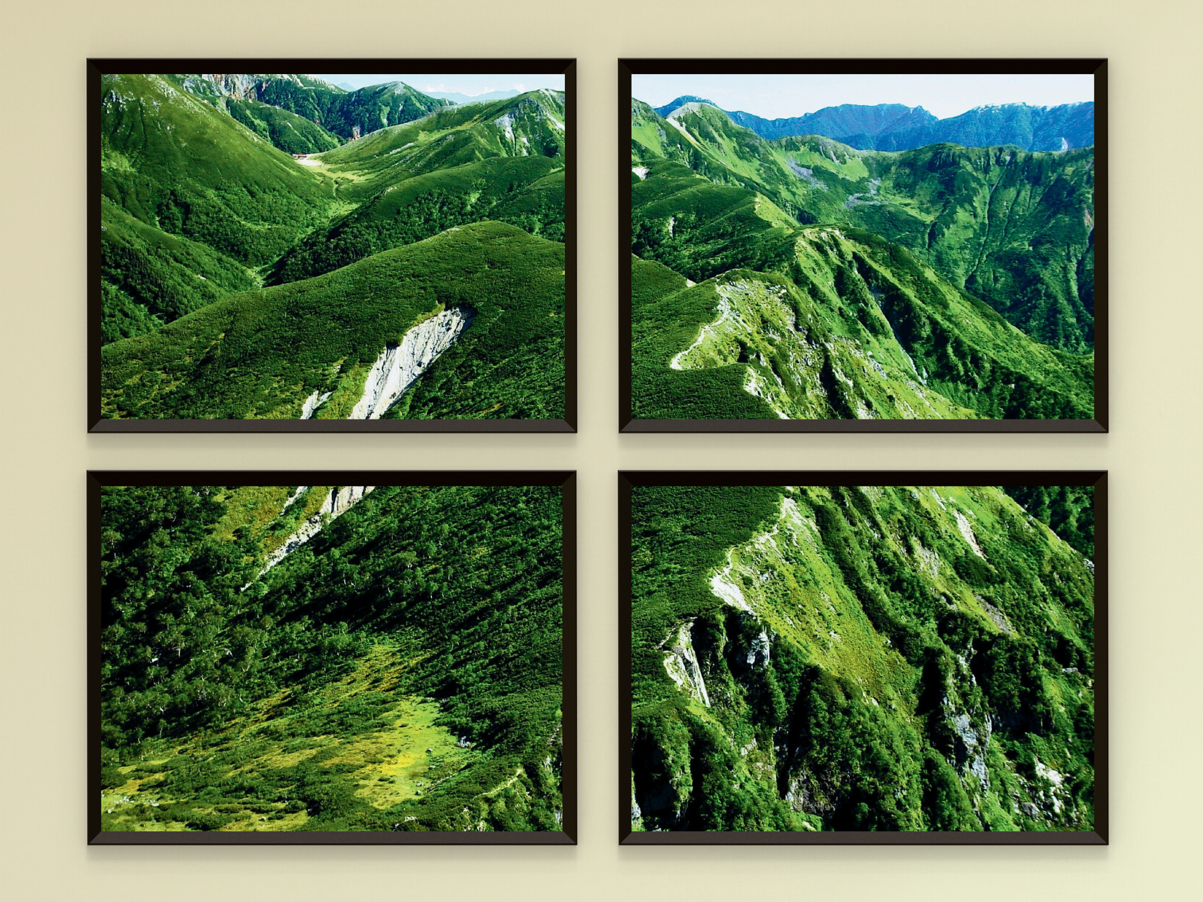 grüne Berge-Split-Fotografie