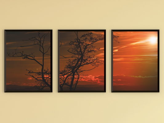 Sonne am Himmel-Triptychon-Fotografie