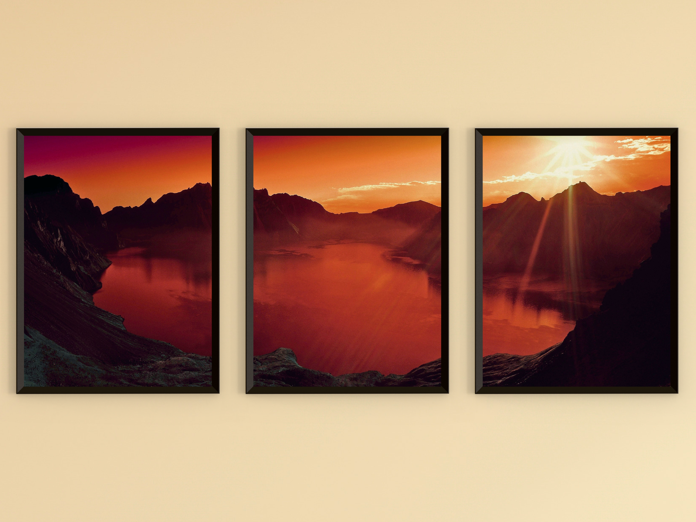 Bergpanorama-Triptychon-Fotografie