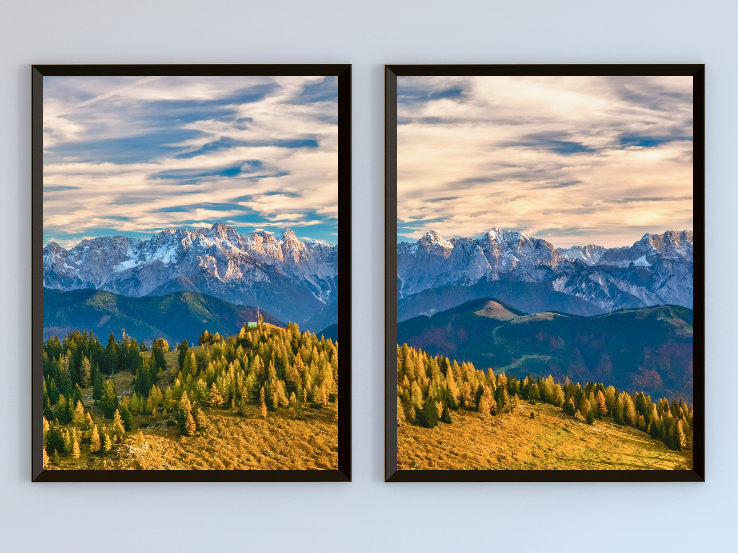 Expansive Mountain Panorama Split Photography