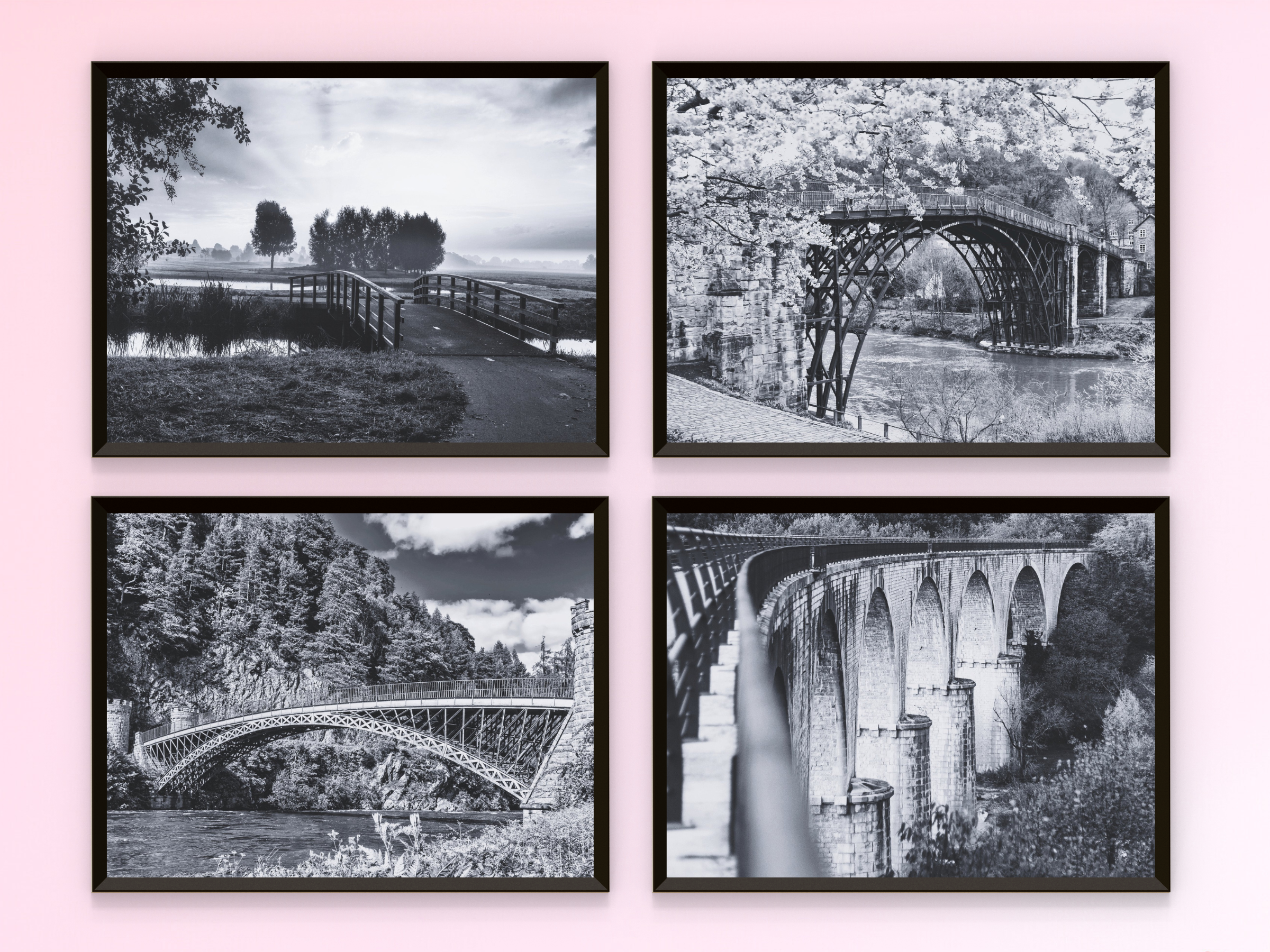 Bridge Landscapes - Black and White Nature Print