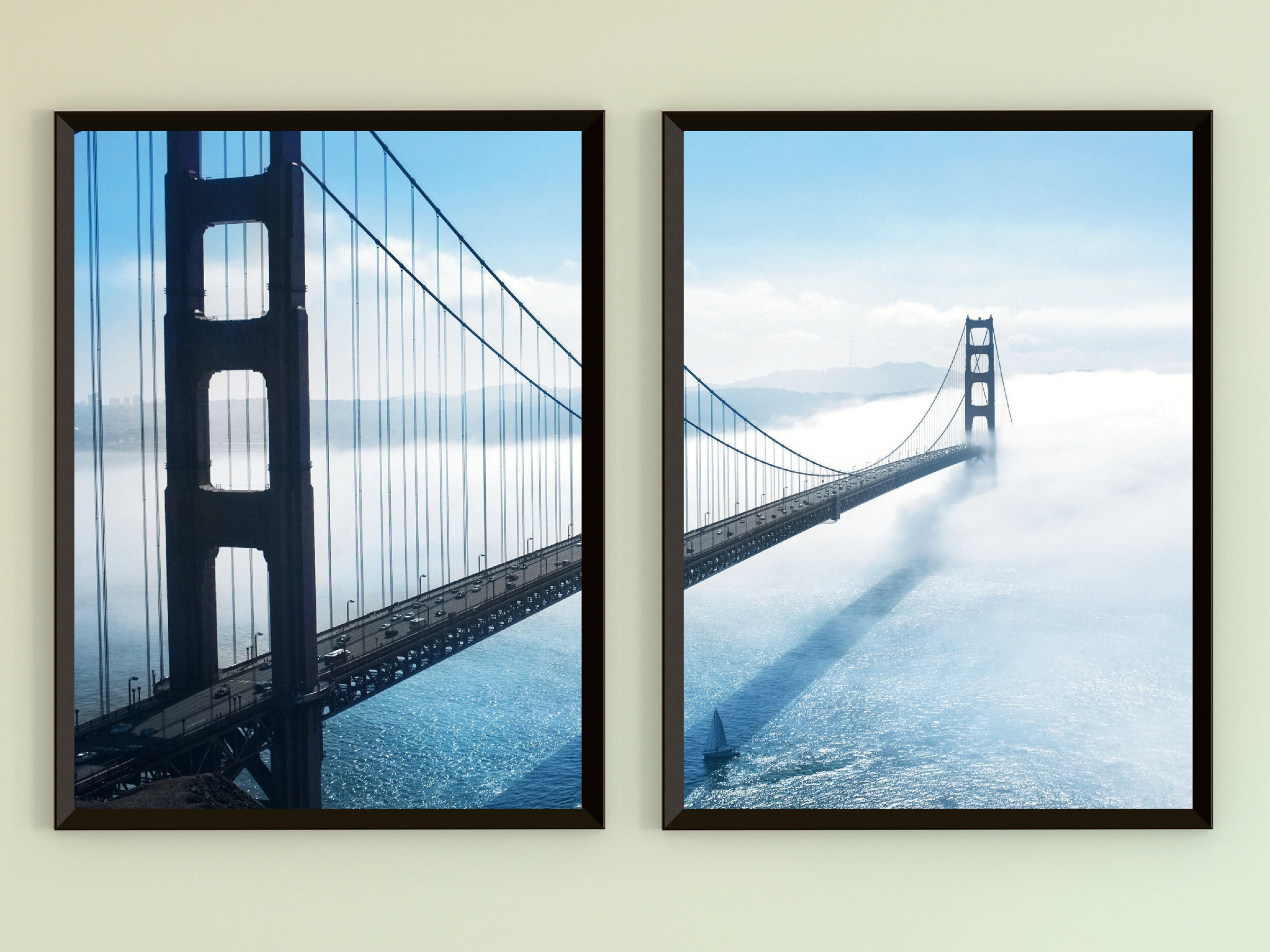 Golden Gate Bridge im Nebel-Split-Fotografie