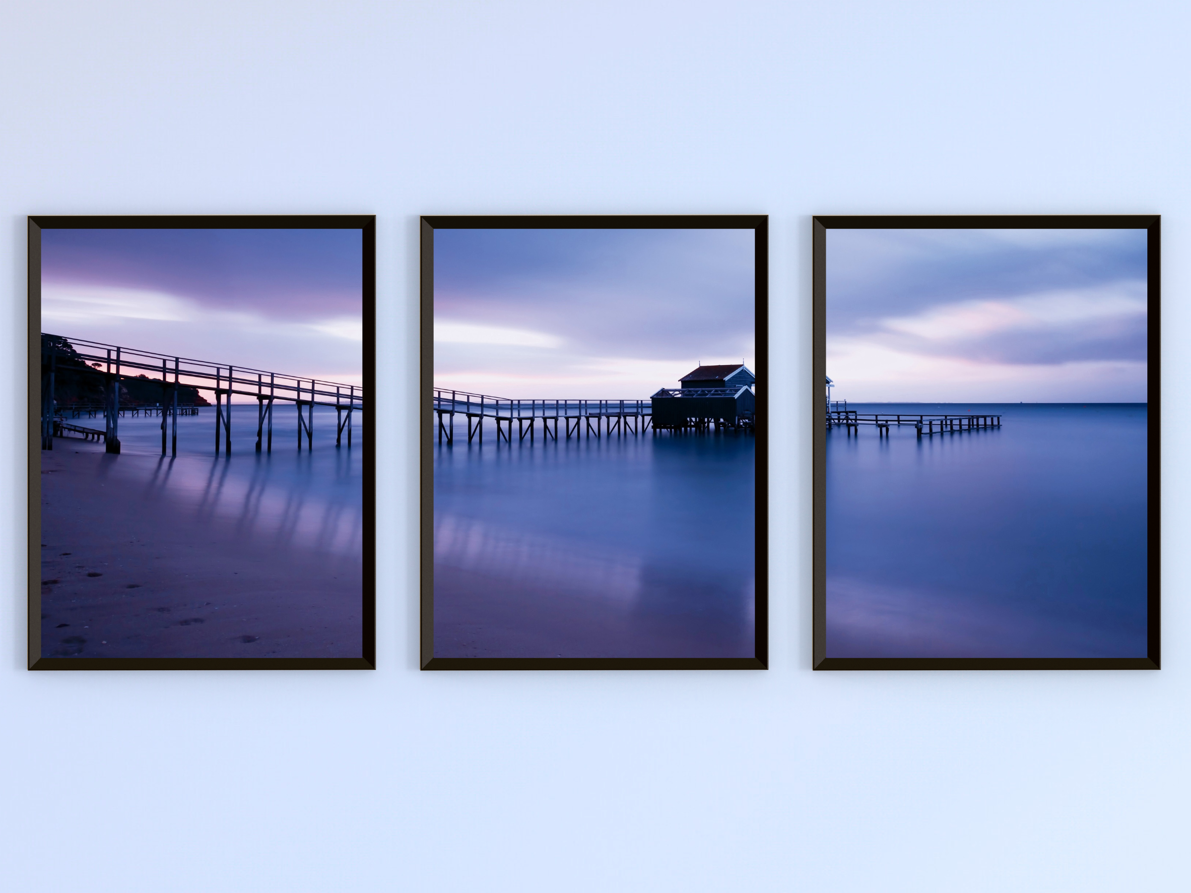 Brücke am Meer-Triptychon-Fotografie