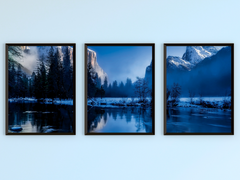 Eissee in den Bergen-Triptychon-Fotografie