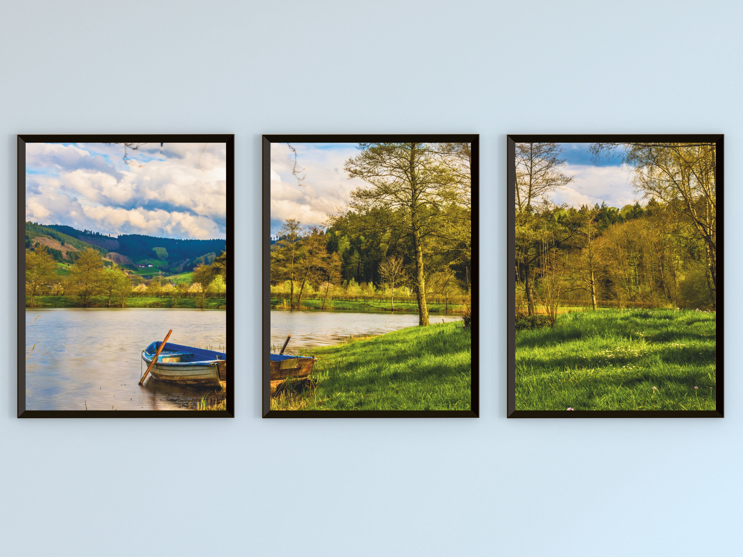 Seeblick im Spätsommer-Triptychon-Fotografie