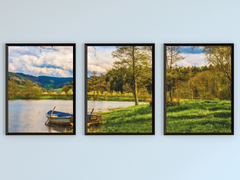 Seeblick im Spätsommer-Triptychon-Fotografie