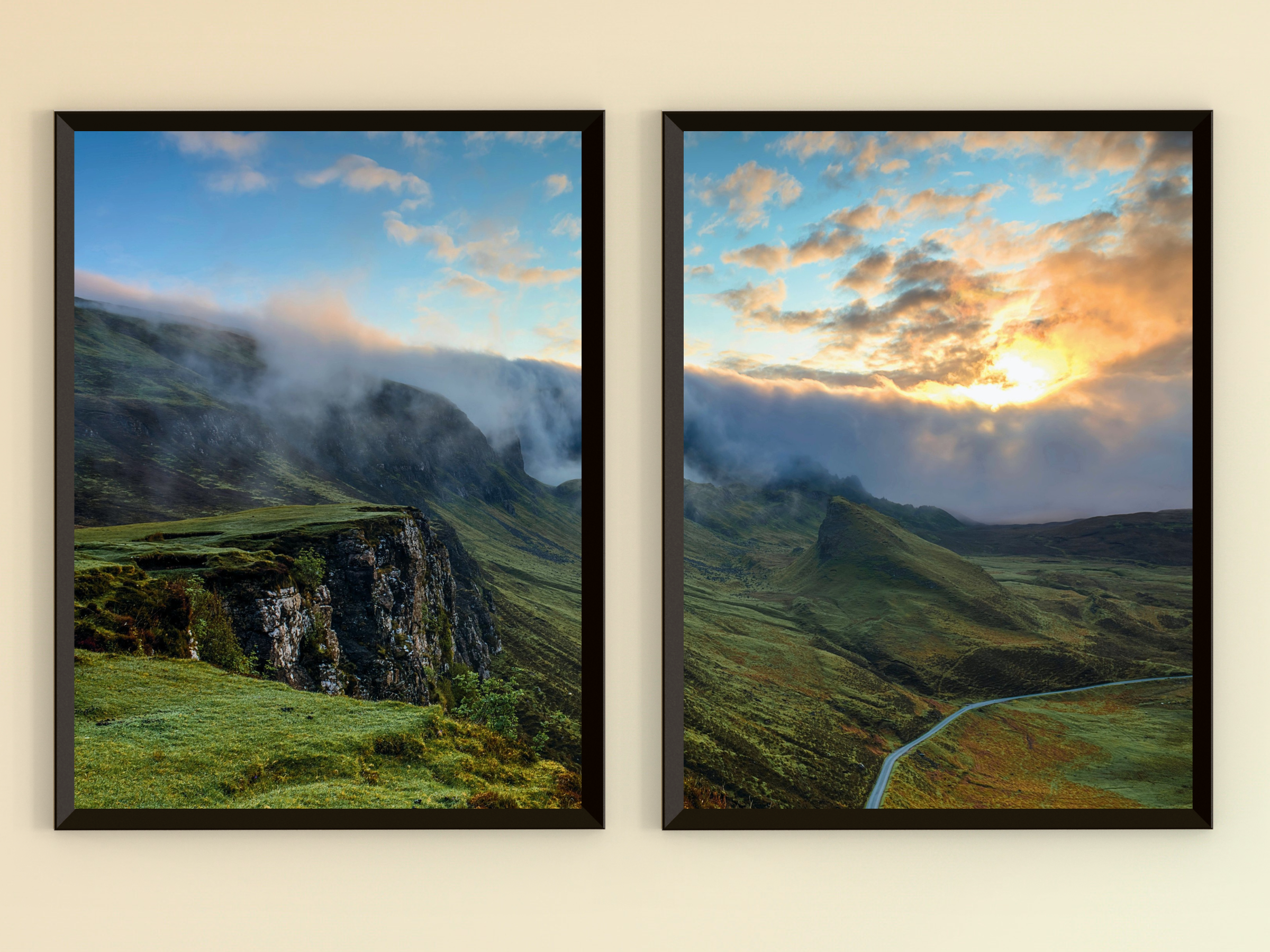 Sonnenaufgang in den Highlands-Split-Fotografie