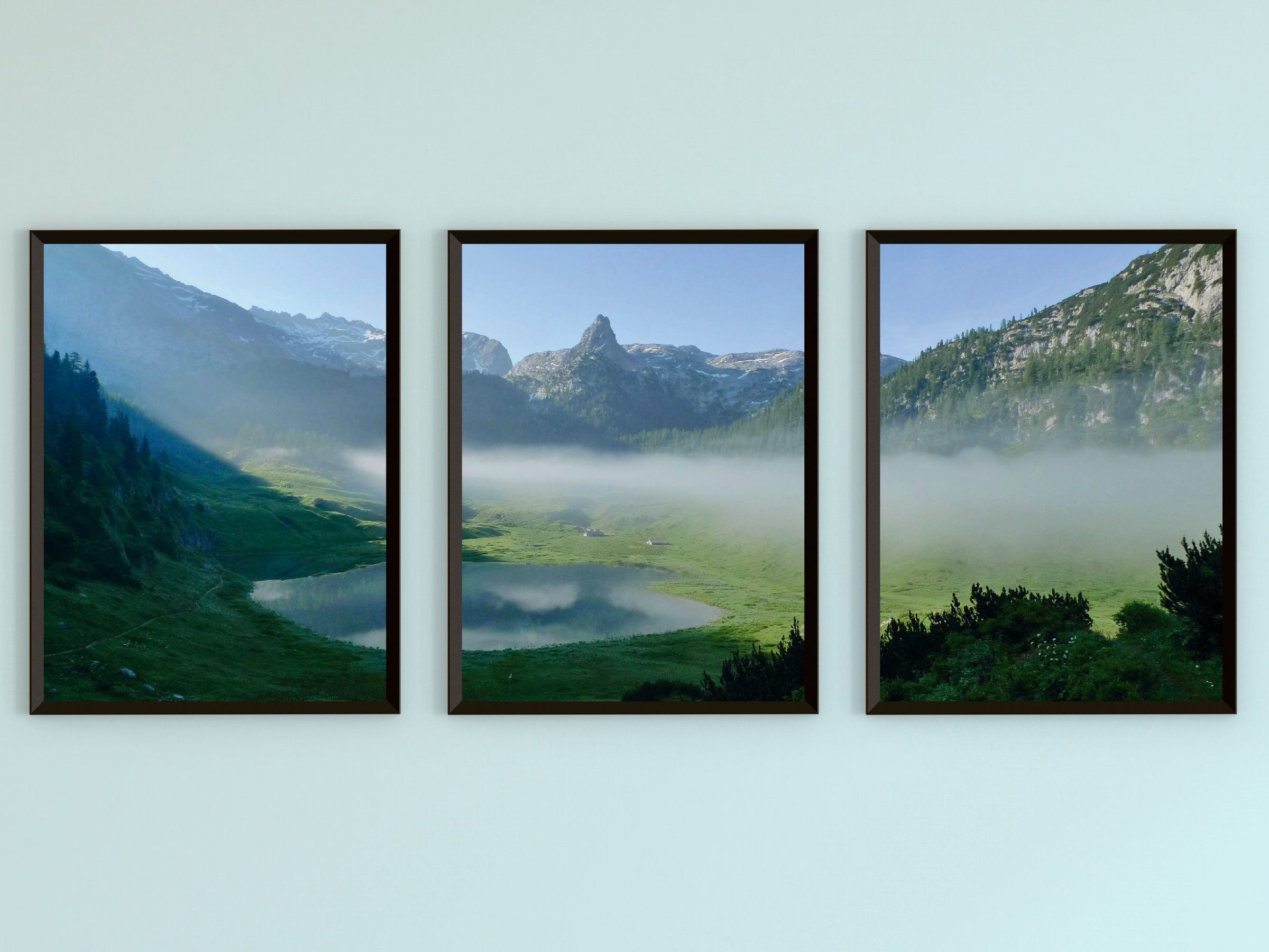 Nebel im Tal-Triptychon-Fotografie