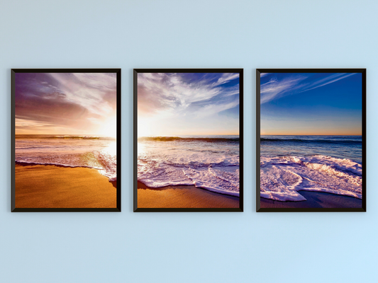 Sonnenaufgang am Strand-Triptychon-Fotografie