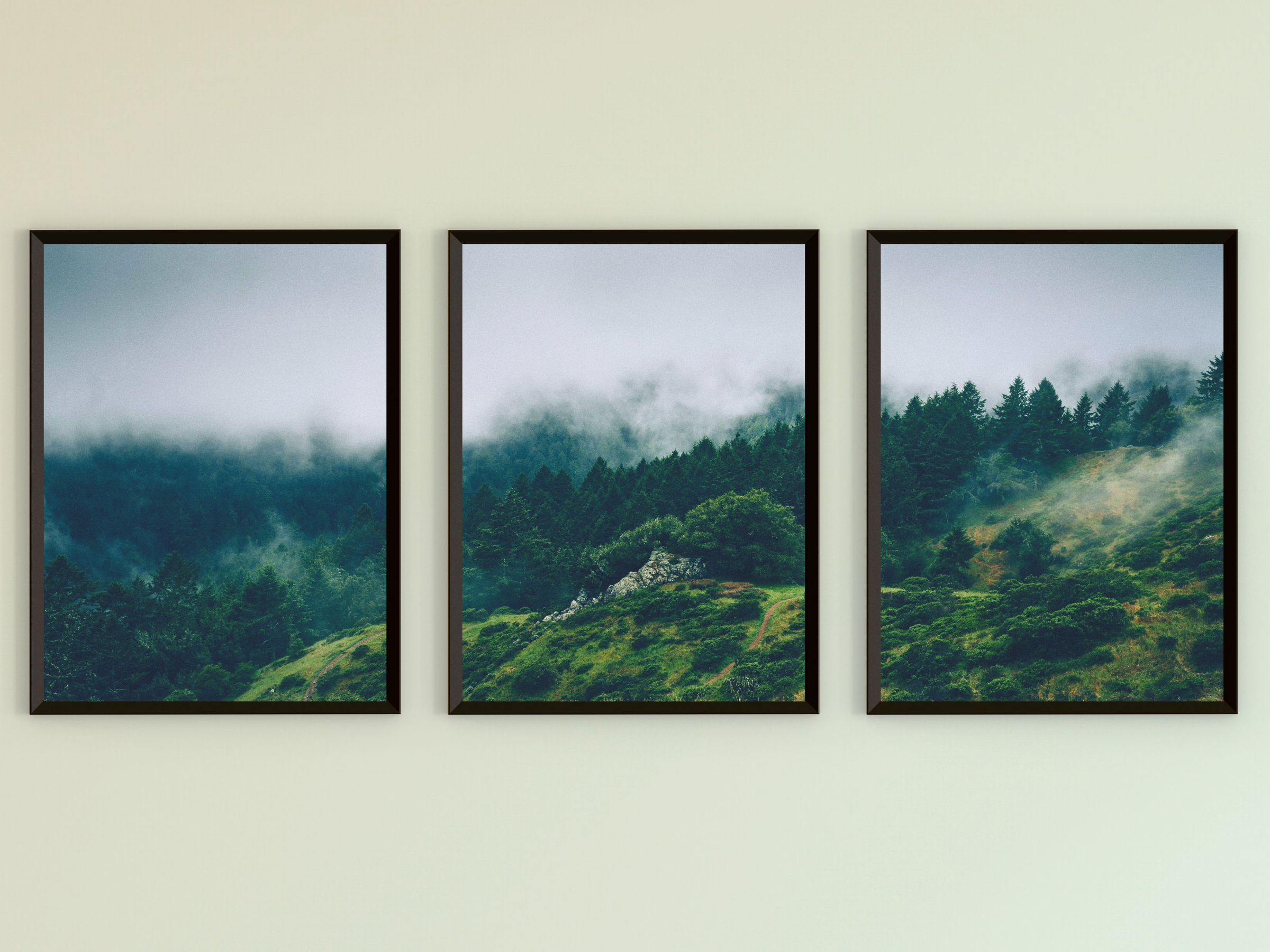 Waldlandschaft-Triptychon-Fotografie