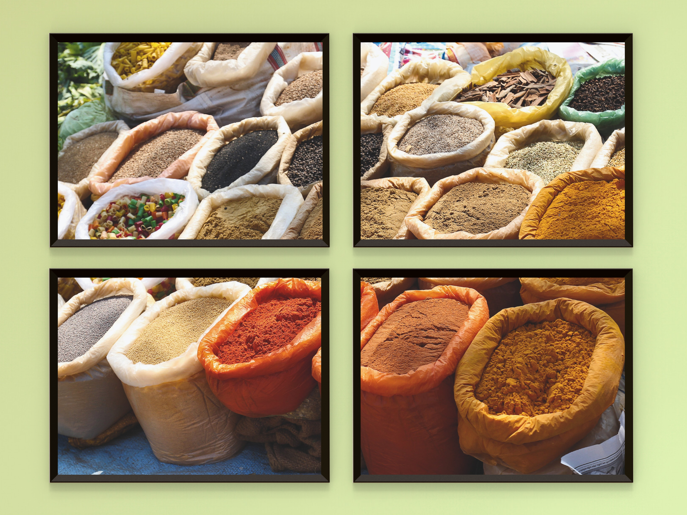 Kräuter und Gewürze-Split-Fotografie