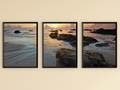 Evening Beach Triptych Photography