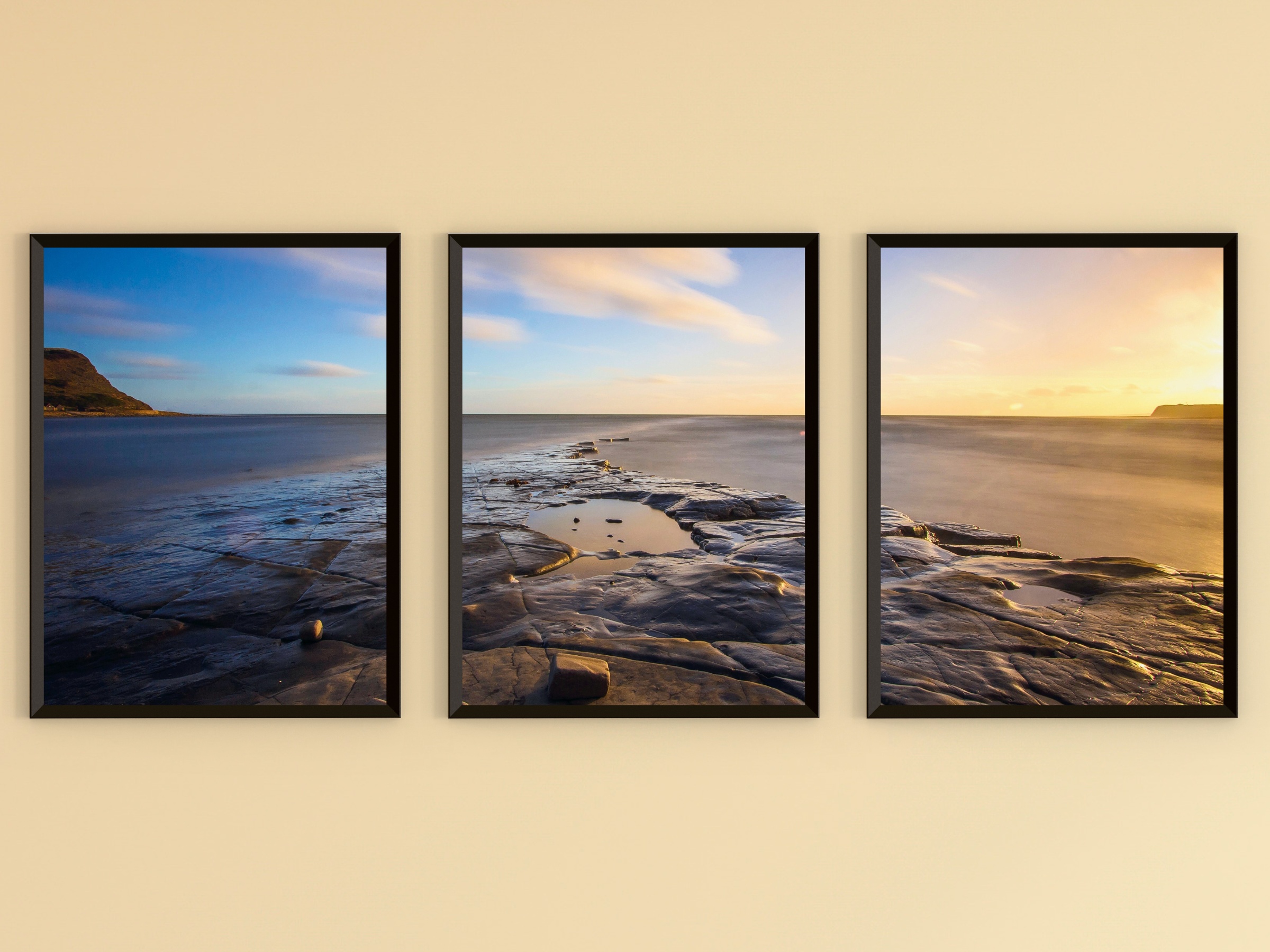 Strandstille-Triptychon-Fotografie