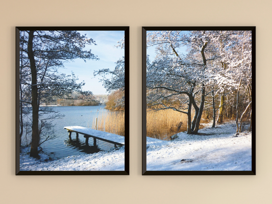 Winterlandschaft am See-Split-Fotografie