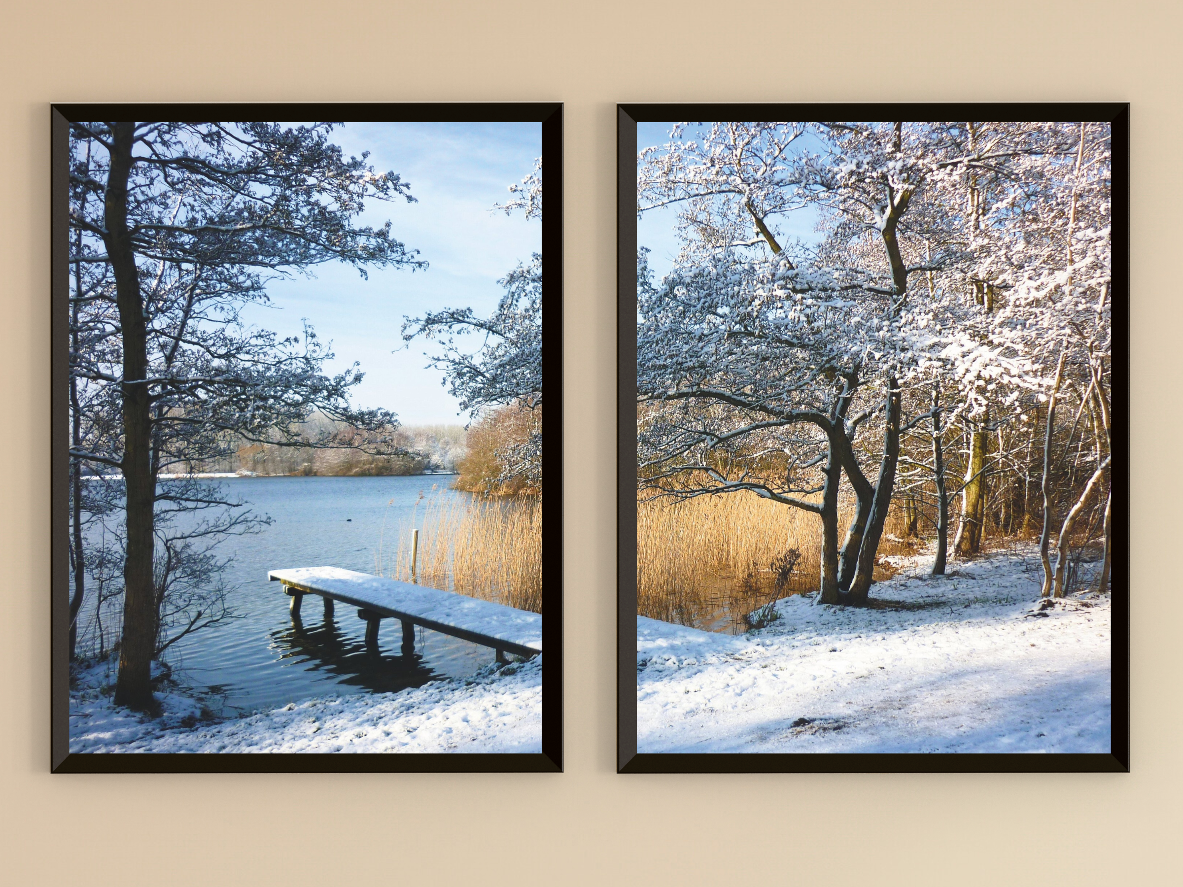 Winterlandschaft am See-Split-Fotografie