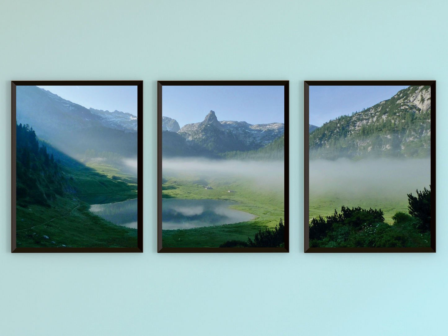 Nebel im Tal-Triptychon-Fotografie