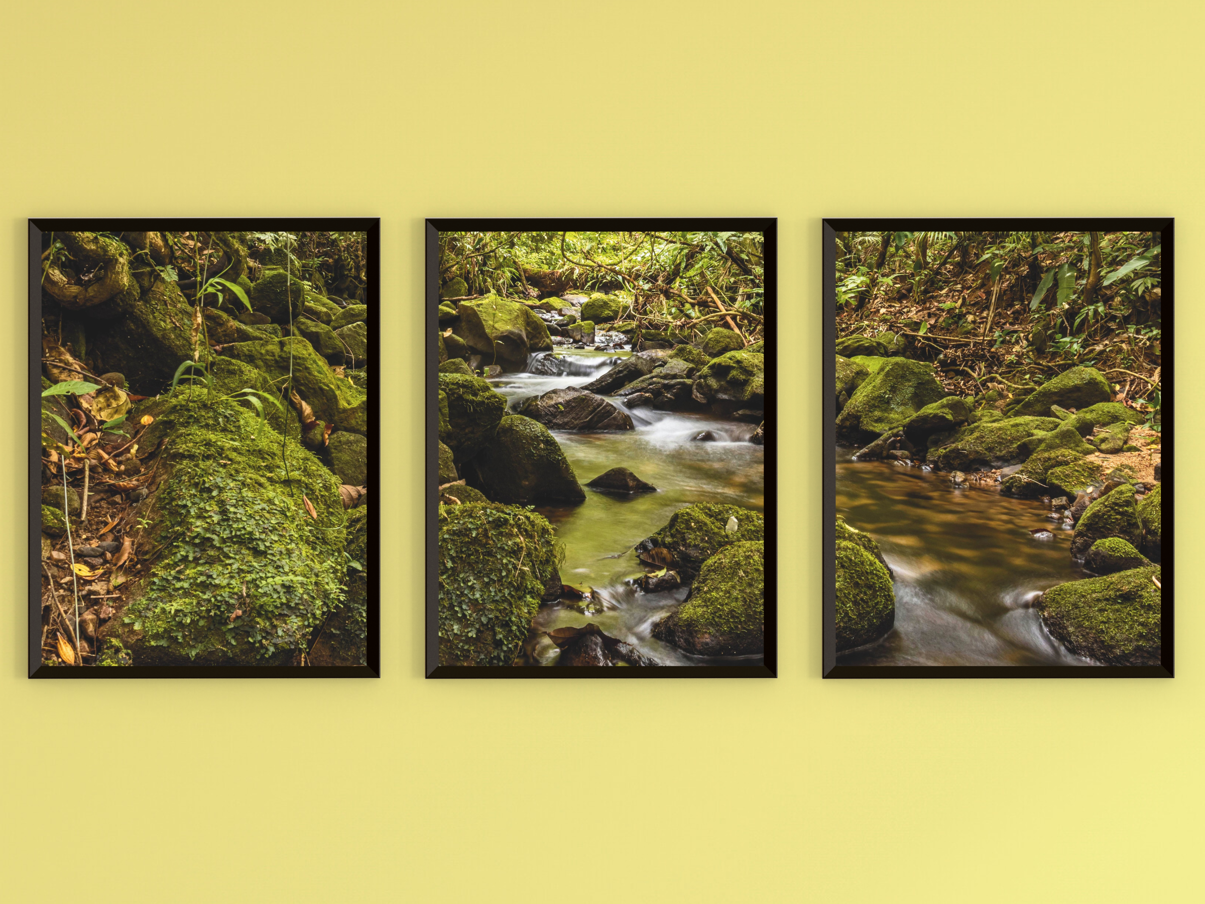 Stream in Autumn-Triptych-Photography