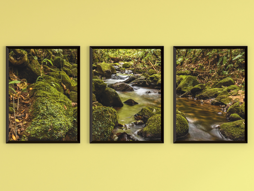 Stream in Autumn-Triptych-Photography