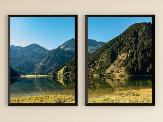 idyllische Berglandschaft-Split-Fotografie