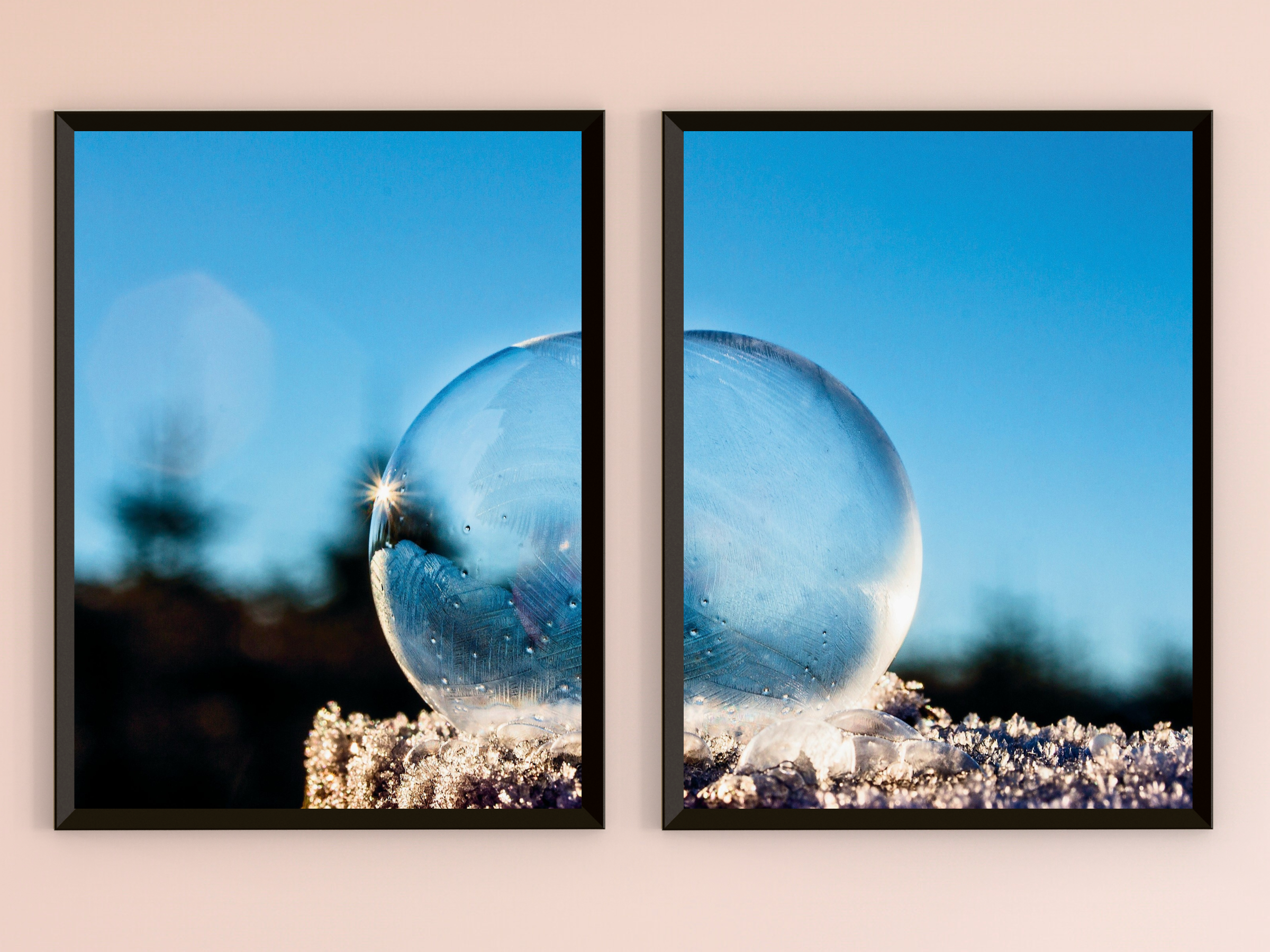 gefrorene Seifenblase-Split-Fotografie