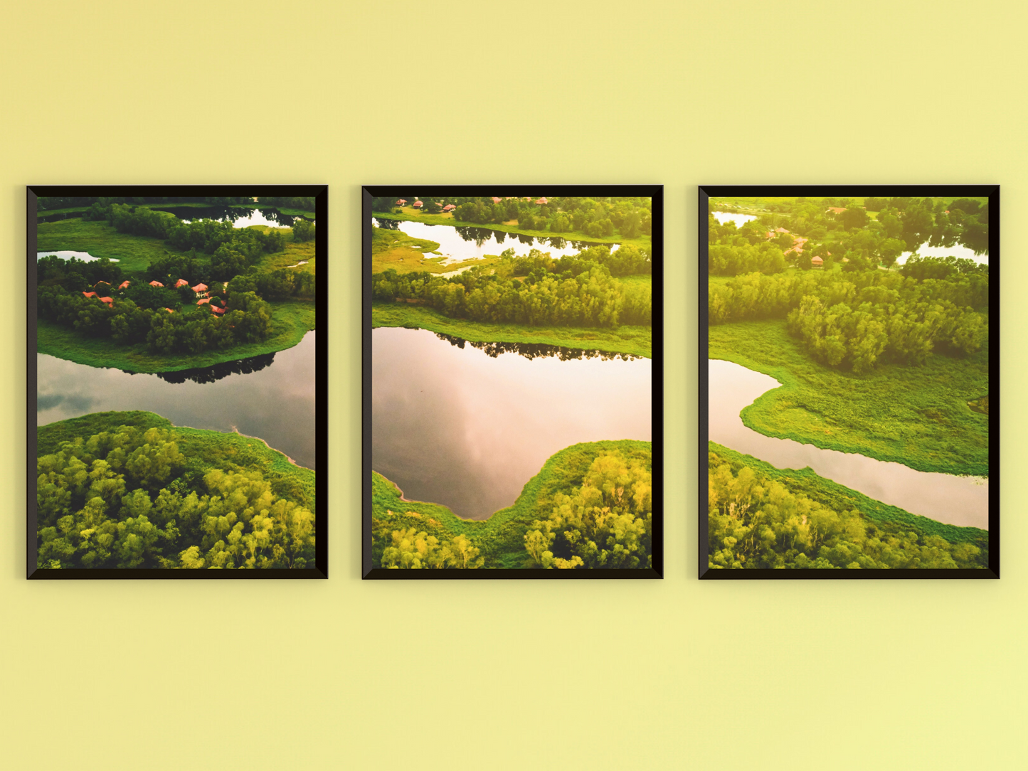 Seenlandschaft-Triptychon-Fotografie