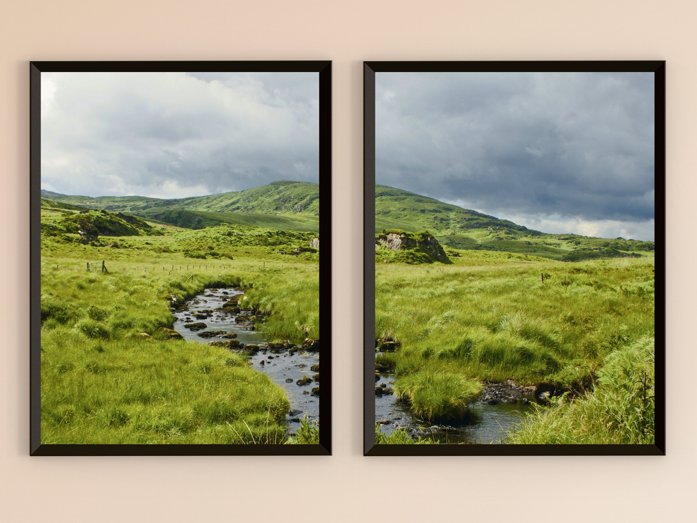 grüne Wildnis in Hügellandschaft-Split-Fotografie