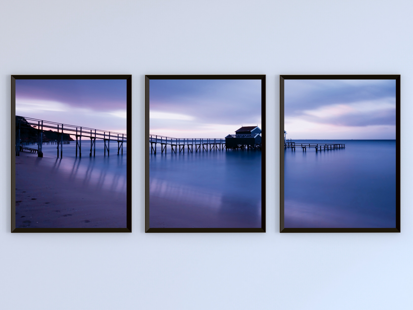 Brücke am Meer-Triptychon-Fotografie