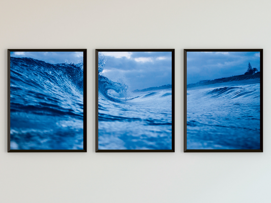 Sturm am Strand-Triptychon-Fotografie