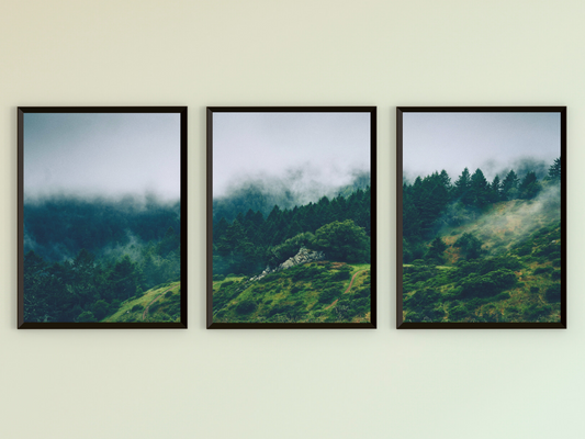 Waldlandschaft-Triptychon-Fotografie