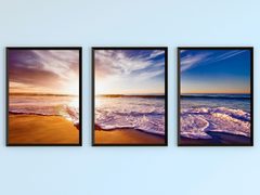 Sonnenaufgang am Strand-Triptychon-Fotografie