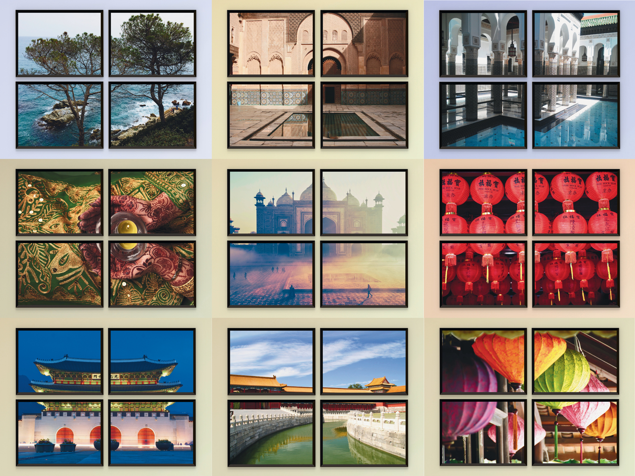 Landschaft-Asiatische Kultur-Split-Fotografie (Bundle)