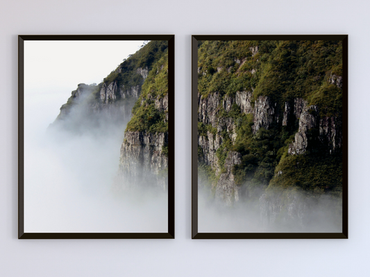 Berg im Nebel-Split-Fotografie