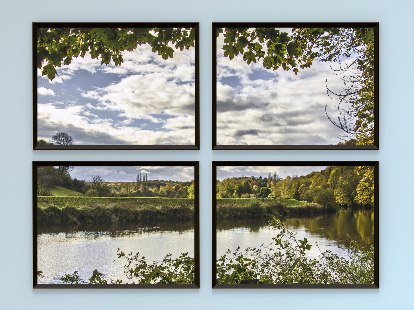 landschaftlicher Blick auf See-Split-Fotografie