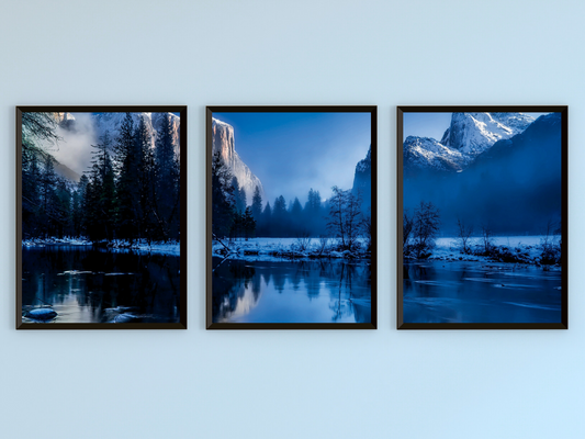 Eissee in den Bergen-Triptychon-Fotografie