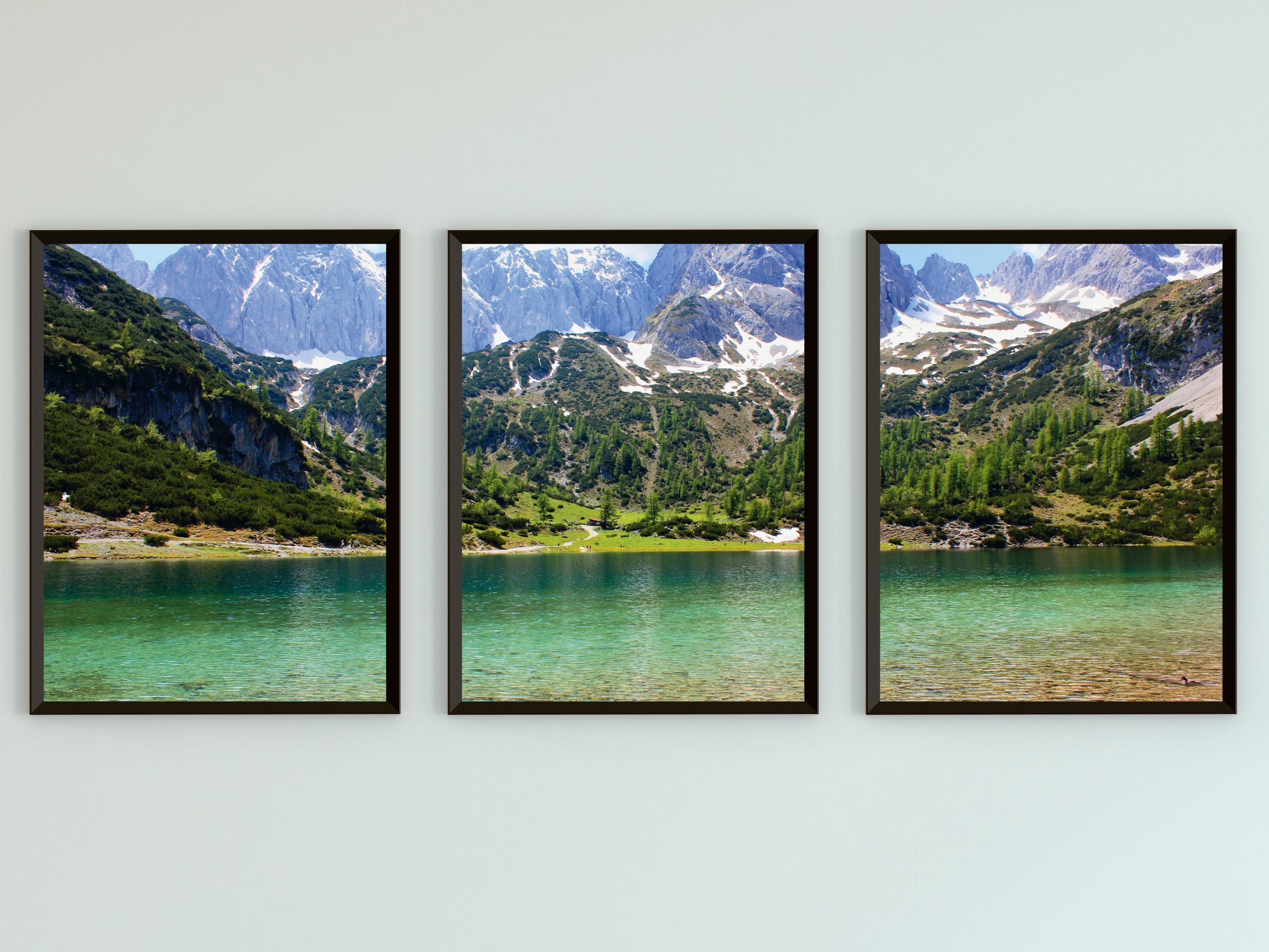 See in den Bergen-Triptychon-Fotografie