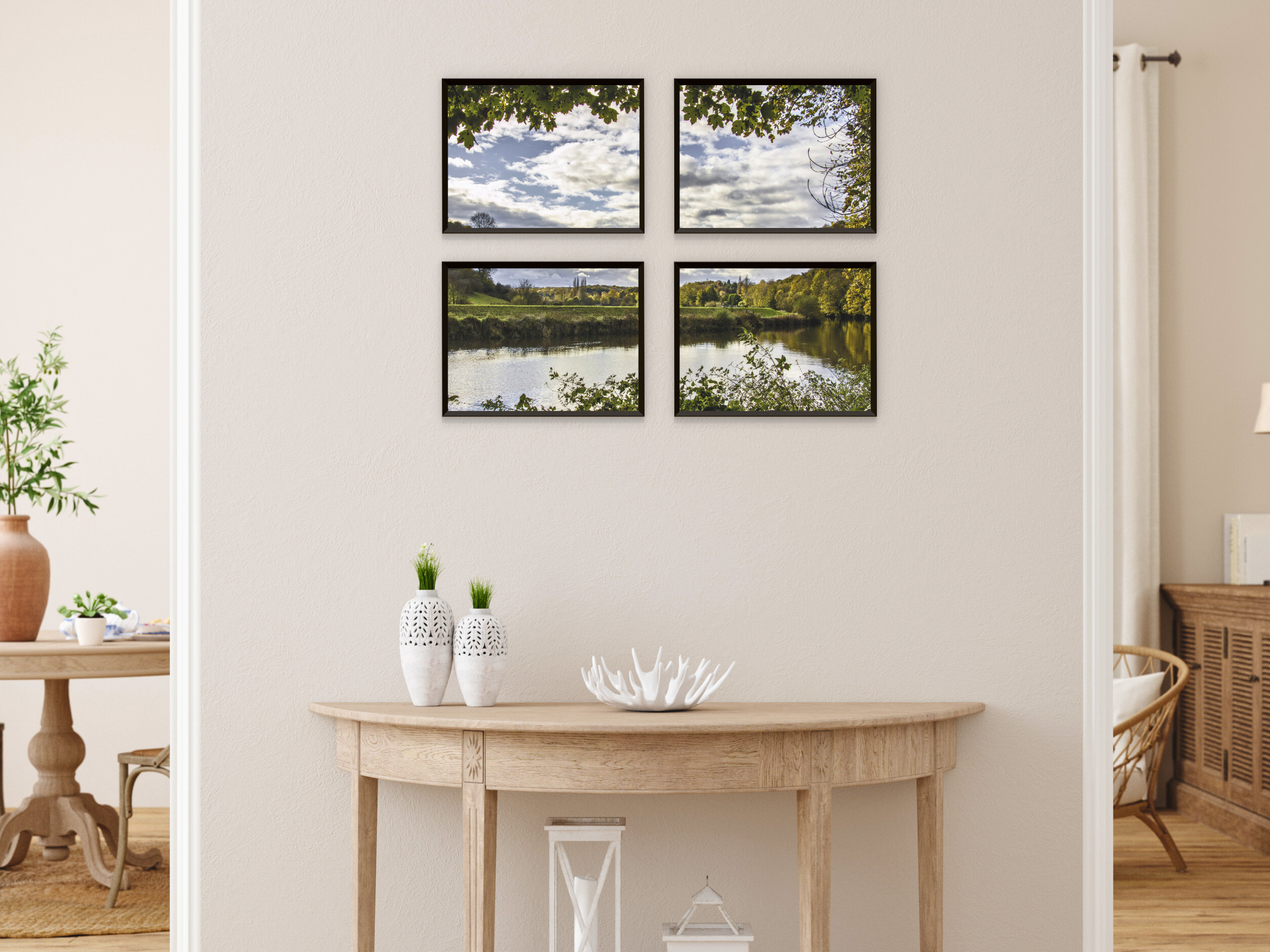 landschaftlicher Blick auf See-Split-Fotografie