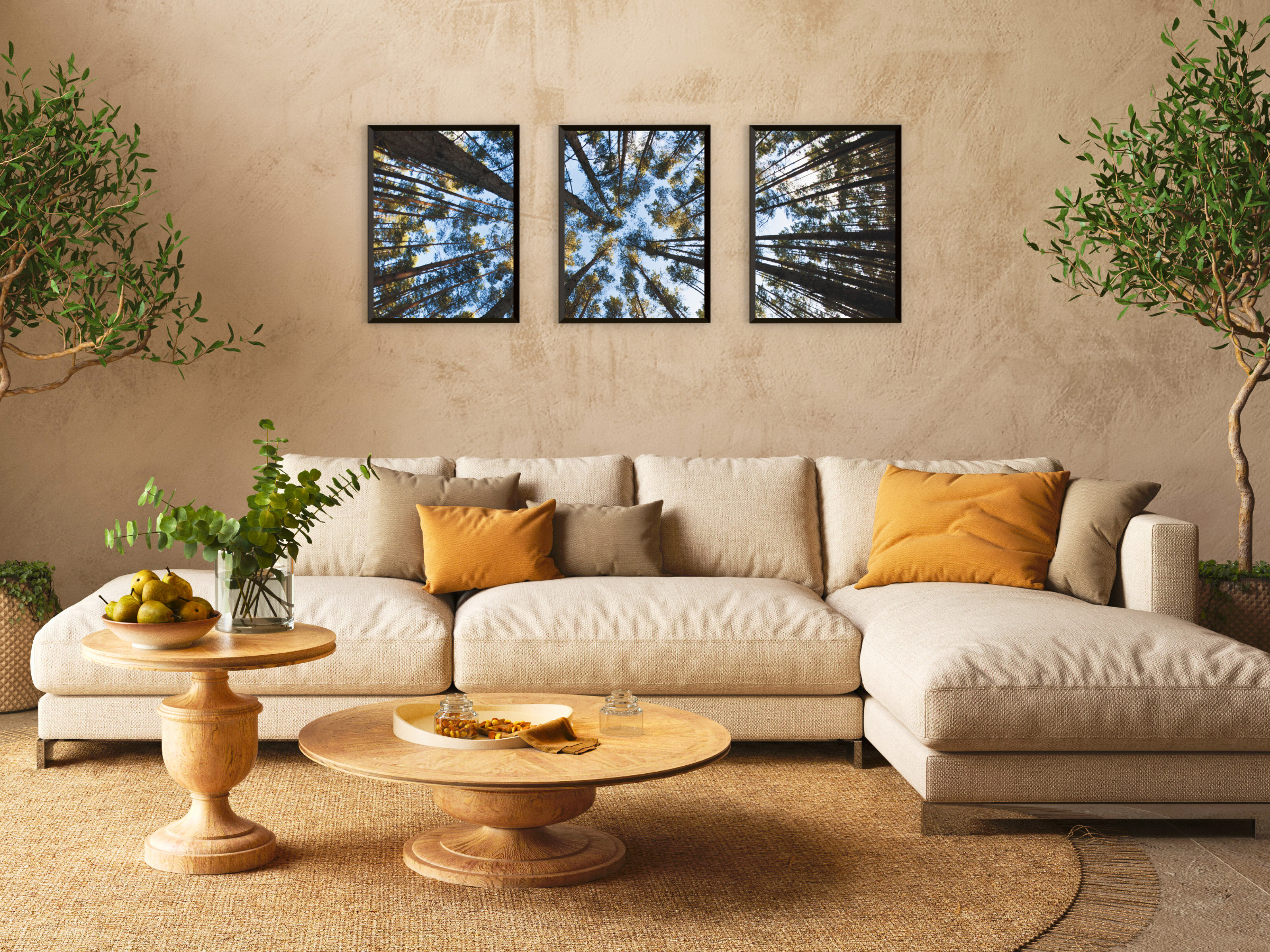 Blick in den Himmel-Triptychon-Fotografie