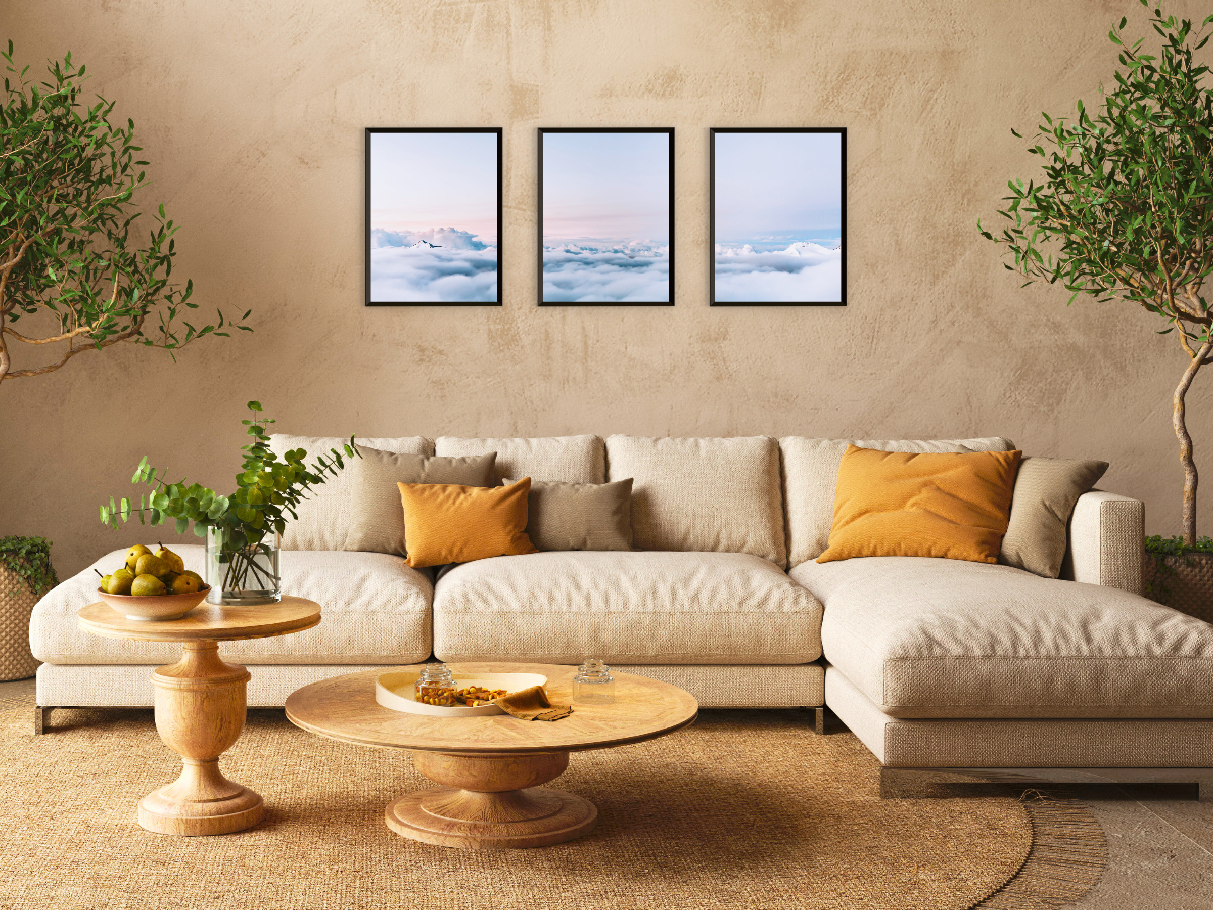 Photographie en triptyque « Au-dessus des nuages ​​»