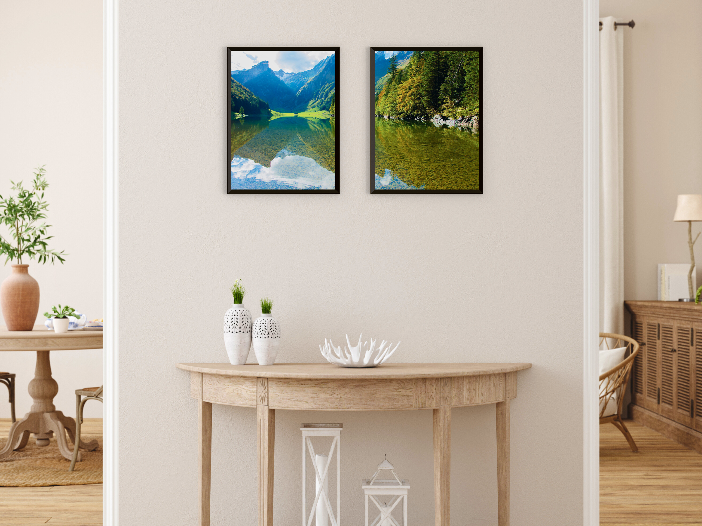 klarer Bergsee-Split-Fotografie