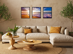 Sonnenaufgang am Strand-Triptychon-Fotografie