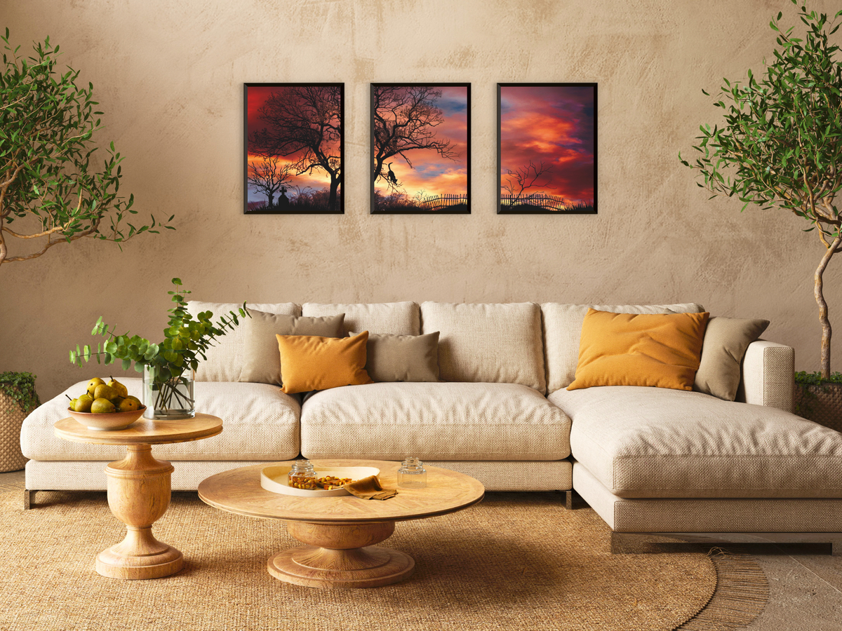 Abendröte-Triptychon-Fotografie