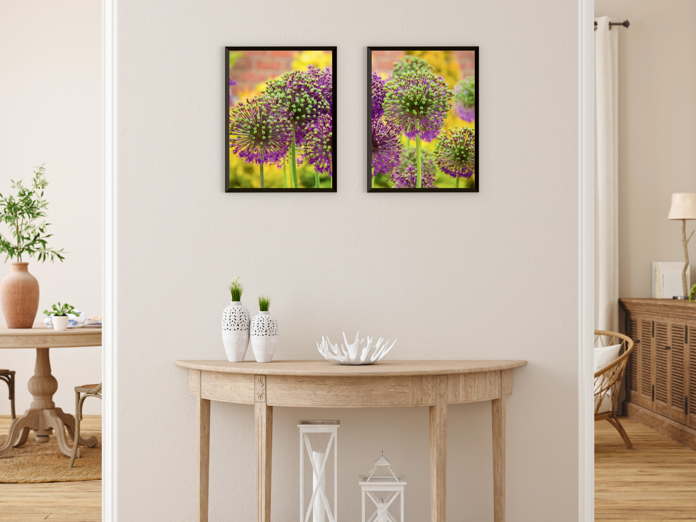 photographie d'oignons ornementaux fendus