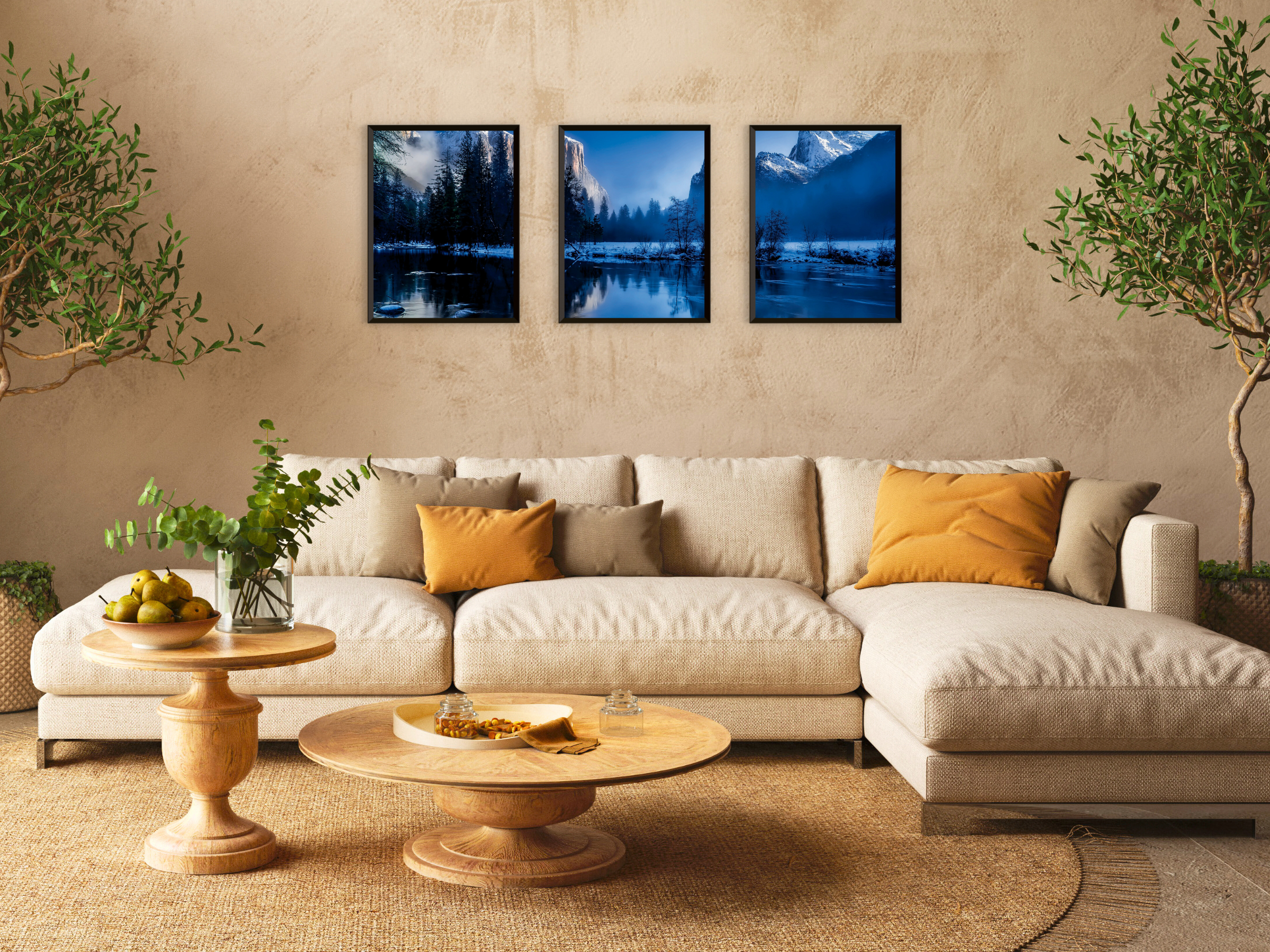 Eissee in den Bergen-Triptychon-Fotografie