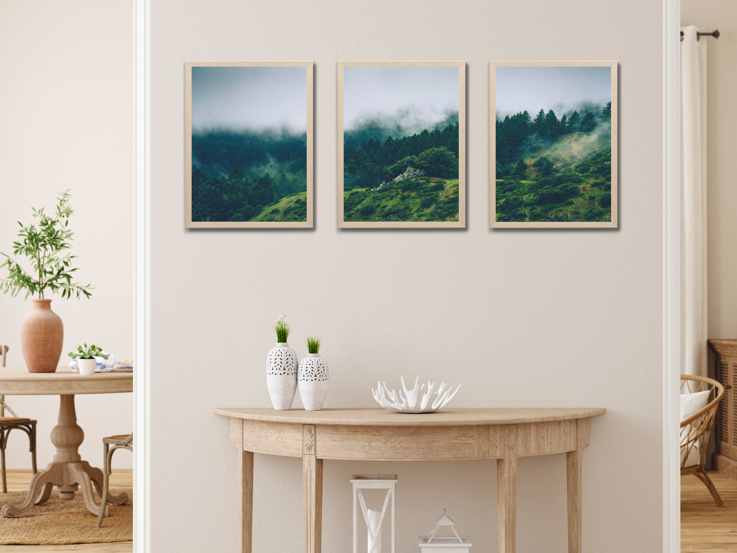 Waldlandschaft-Triptychon-Fotografie