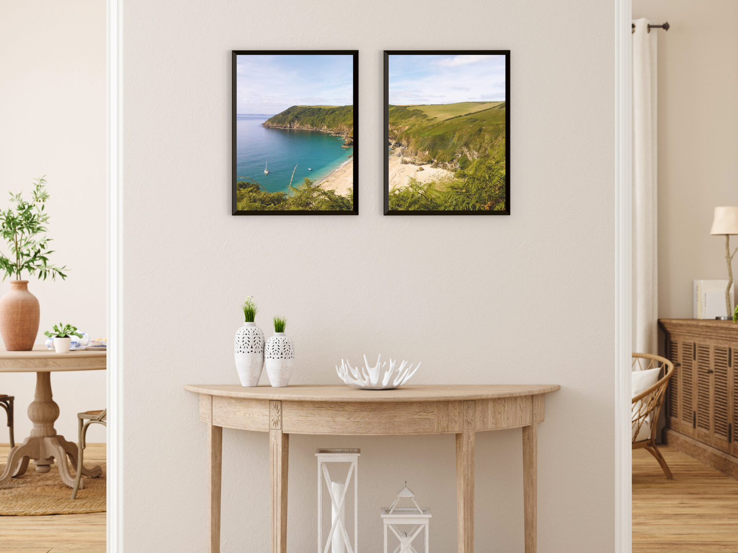 Strand mit Küstenlandschaft-Split-Fotografie