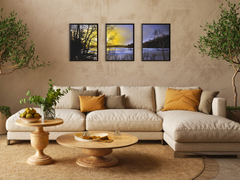 Winter Sunset at the Lake-Triptych-Photography