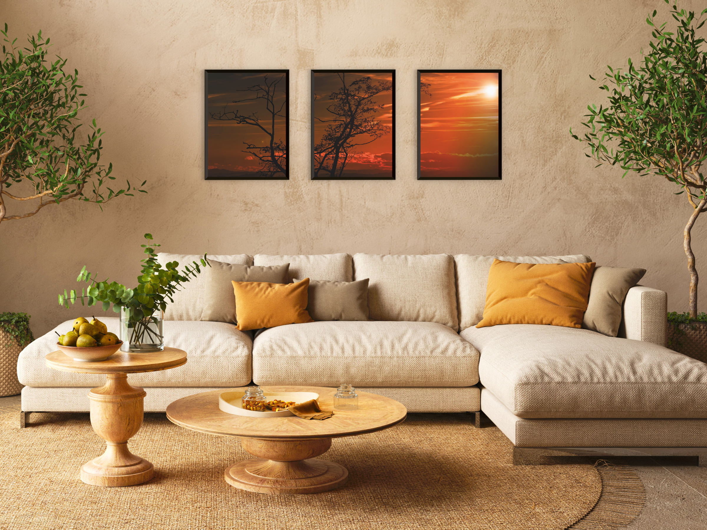 Soleil dans le ciel - Photographie en triptyque