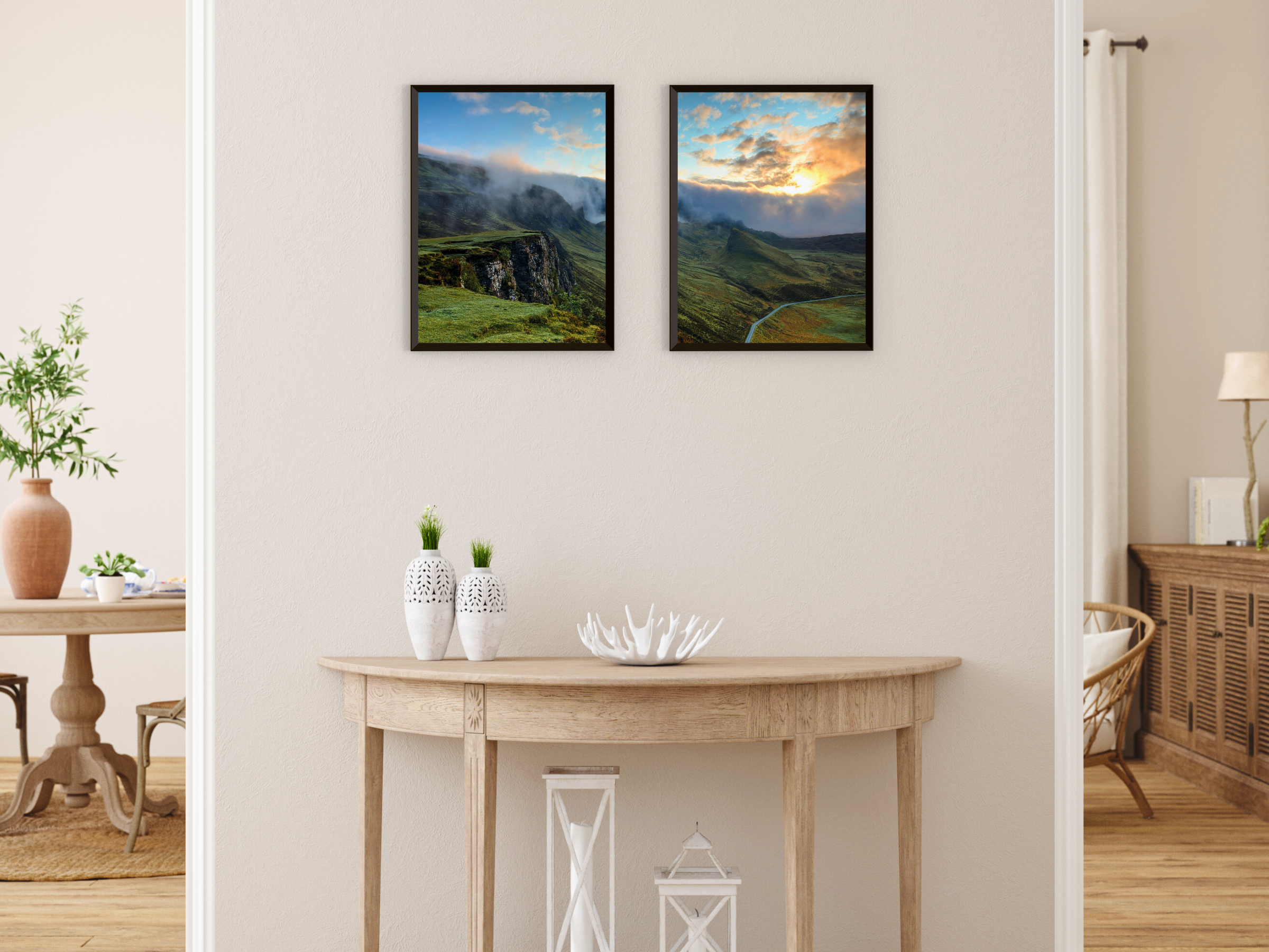 Sonnenaufgang in den Highlands-Split-Fotografie