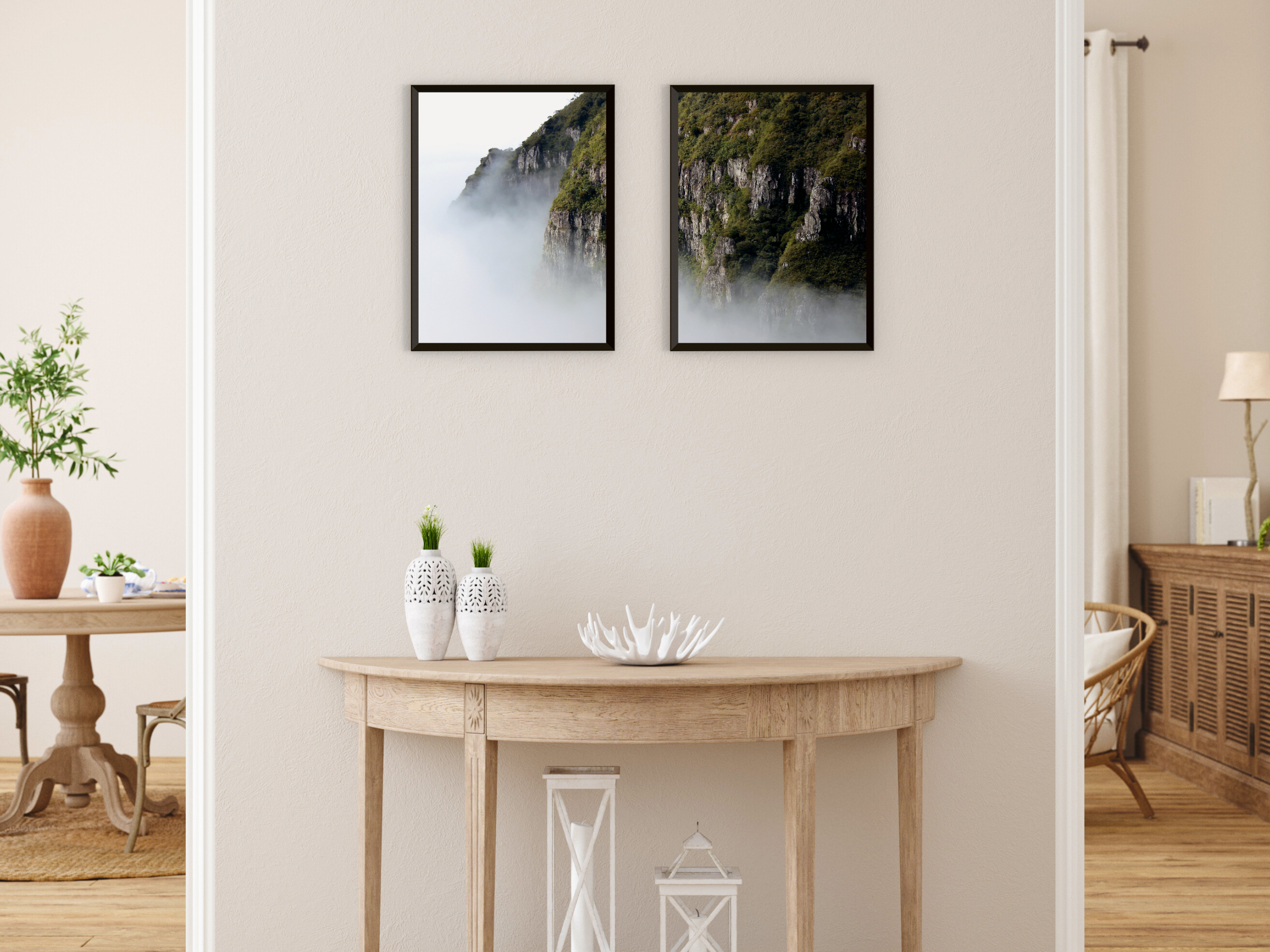 Berg im Nebel-Split-Fotografie